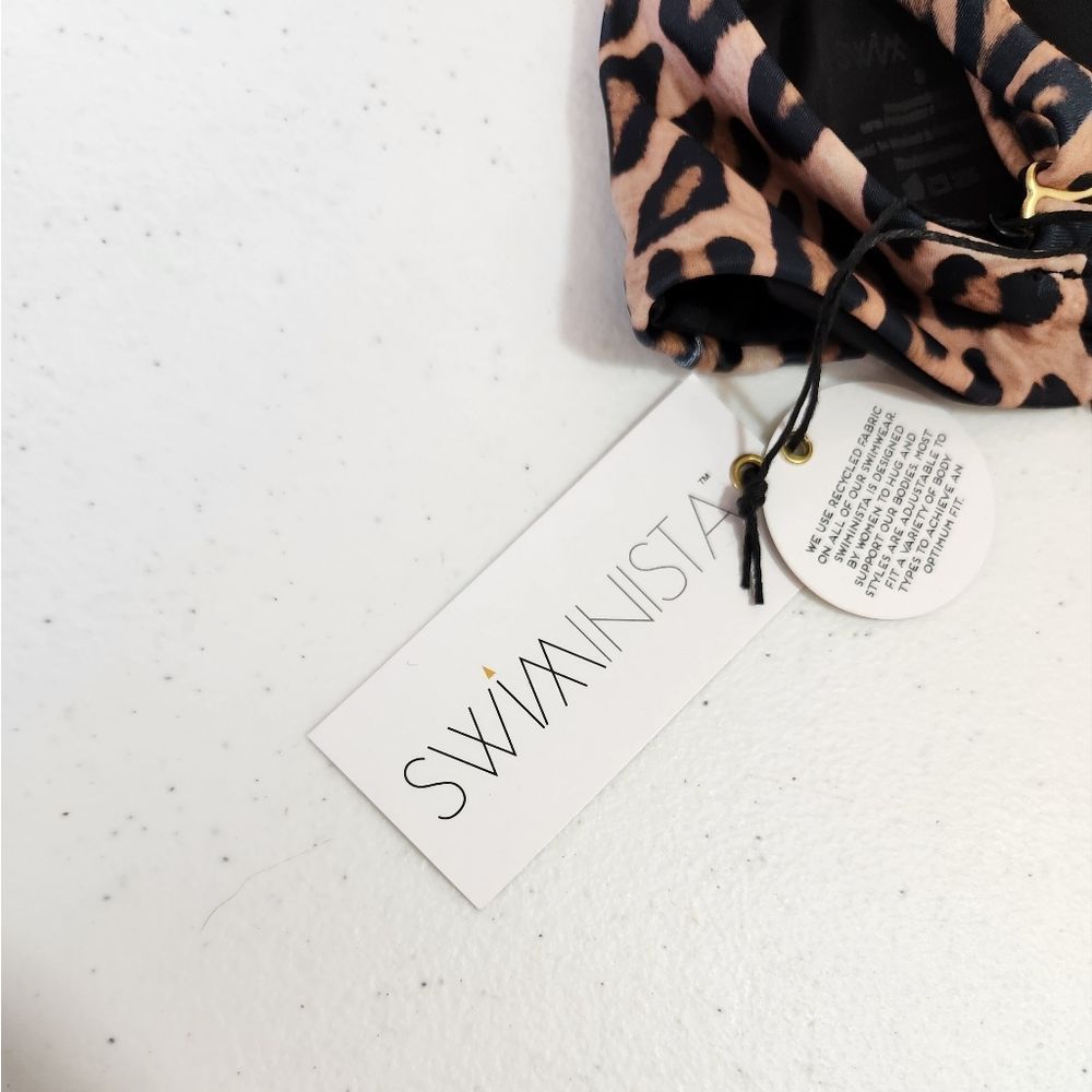 Swiminista leopard play bikini top size small S hook closure adjustable straps - Picture 4 of 4